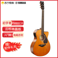 YAMAHA雅马哈吉他FG800VN北美型号实木单板初学者民谣吉他电箱40/41英寸吉它复古色亮光 电箱-FS800CVN-40寸