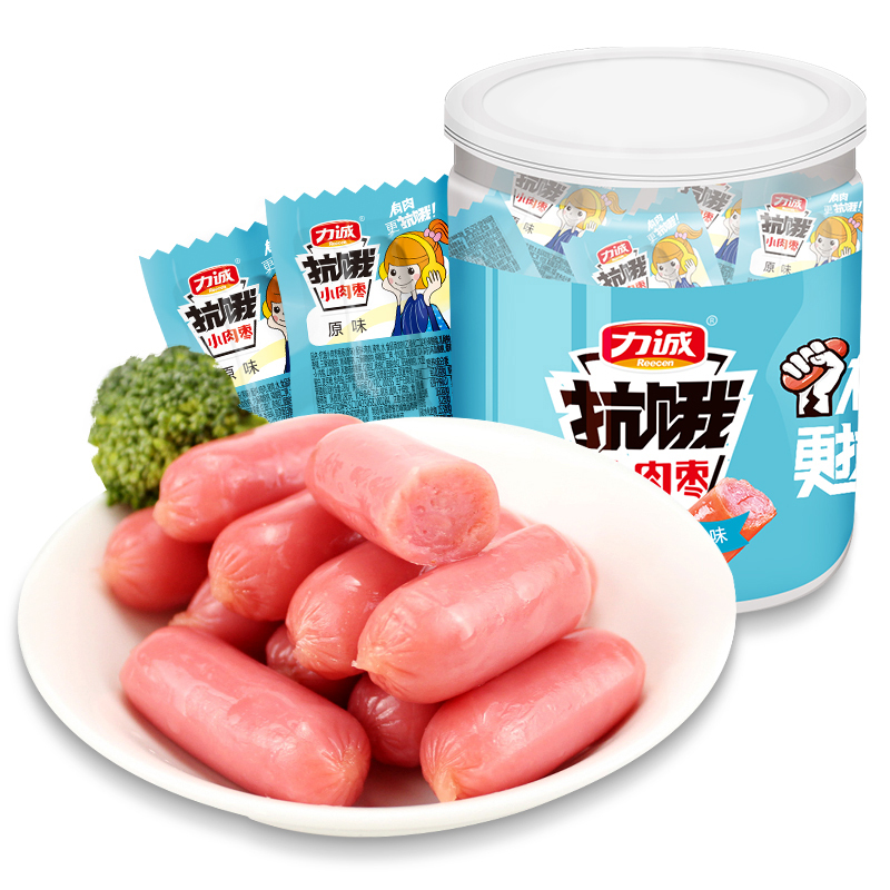 力诚抗饿小肉枣212g力诚一口肠炭烤即食台式小香肠休闲食品零食烤肠