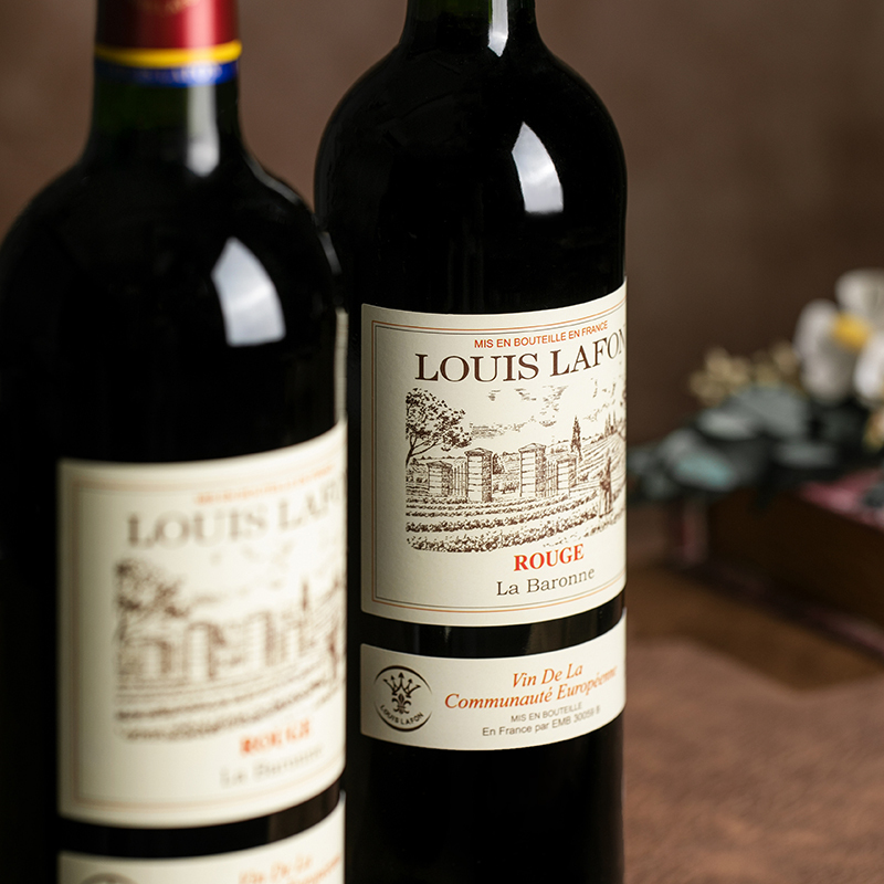 路易拉菲(LOUIS LAFON)男爵夫人干红葡萄酒 750ml 法国进口 双支礼盒装