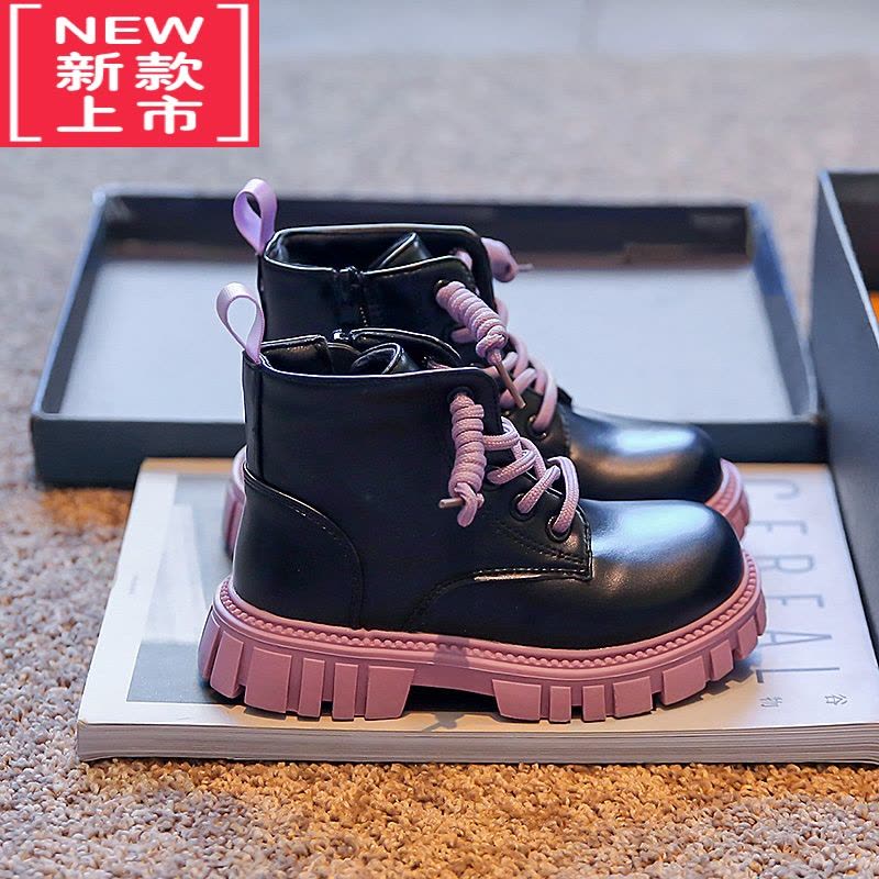 可莉允韩国女童鞋中大童马丁靴冬季加绒棉鞋儿童靴子女孩宝宝短靴秋冬款图片