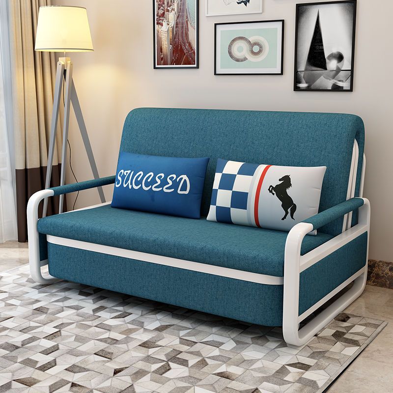 沙发床可折叠客厅双人小户型多功能1.2米实木伸缩布沙发床乳胶1.