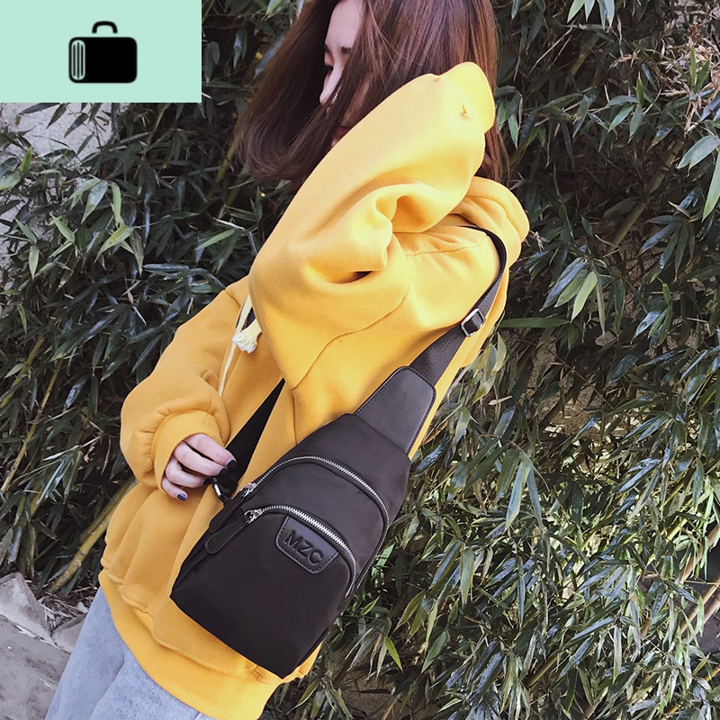 休闲胸包女韩版潮帆布女单肩包牛津纺女斜挎包尼龙迷你运动小背包NEW LAKE女士单肩包