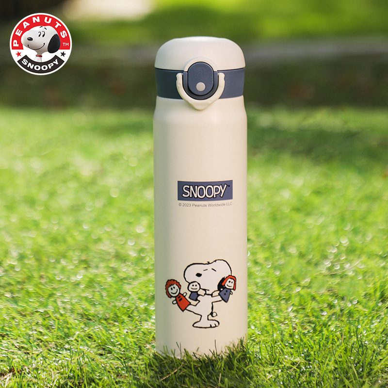 史努比(SNOOPY)弹盖保温杯316不锈钢水杯高颜值500ml大容量保温茶杯8006款高清大图