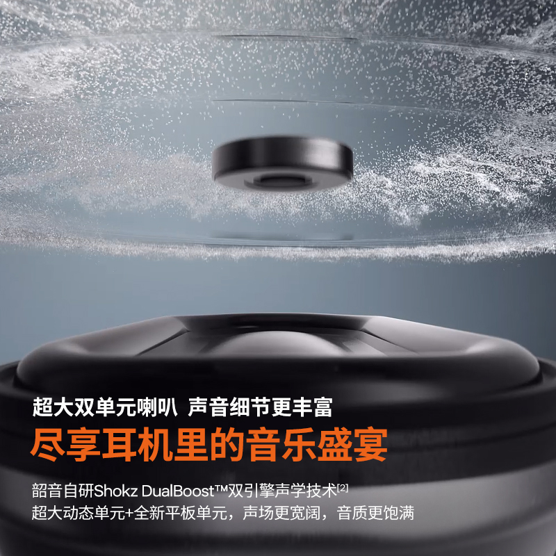 [李现同款]Shokz韶音舒适圈OpenFit 2+ T921开放式耳机蓝牙运动云白版通话听音乐专业级降噪设计高清大图