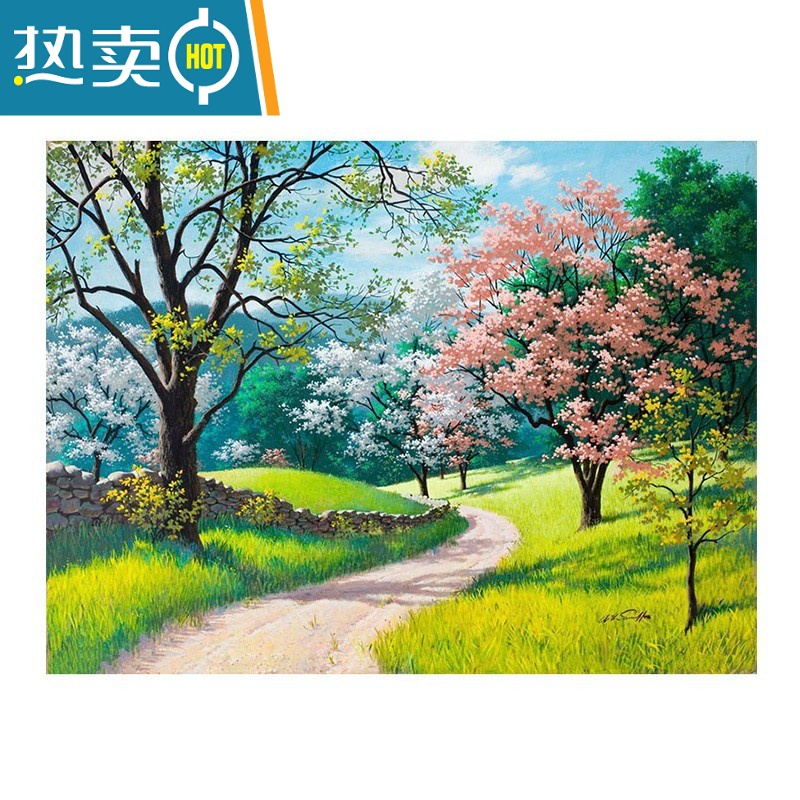 敬平数字油画diy填充手工填色消磨时间花开季节装饰涂色丙烯油彩画画装饰画高清大图