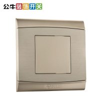 公牛(BULL)开关插座 G19B101(U6)金属香槟金86型白盖板挡板墙壁电源插座空白面板