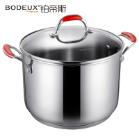 铂帝斯(BODEUX)红袖添香汤锅304不锈钢汤锅24CM复底加深加厚大汤锅高汤锅炉灶通用