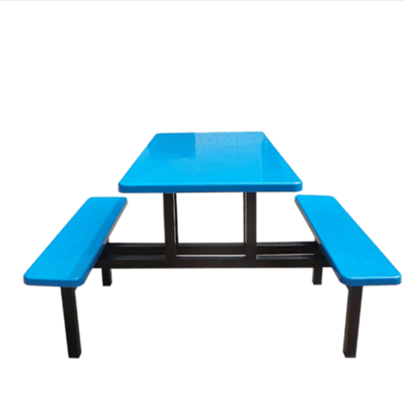 业飞食堂连体餐桌 QY-17连体不锈钢餐桌