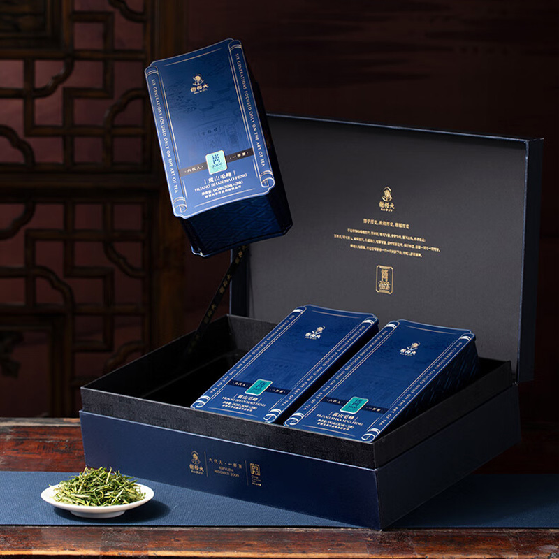 谢裕大绿茶明前烘青黄山毛峰铭门2000绿茶礼盒270g高清大图