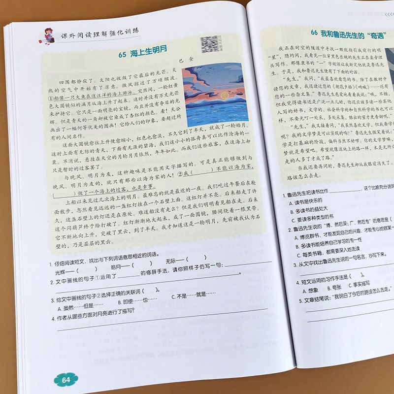 四年级下册 课外阅读理解强化训练 小学生课外阅读理解强化训练2021四年级人教版课外阅读专项训练书