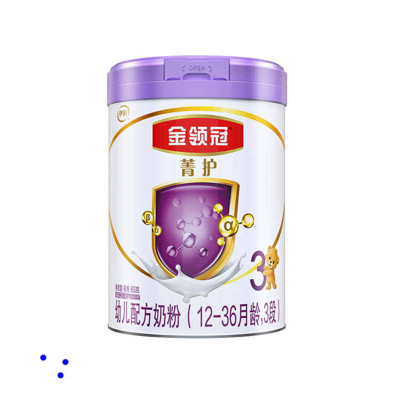 伊利(YILI) 金领冠菁护系列 幼儿配方奶粉 3段(1-3岁幼儿适用)800克*1罐