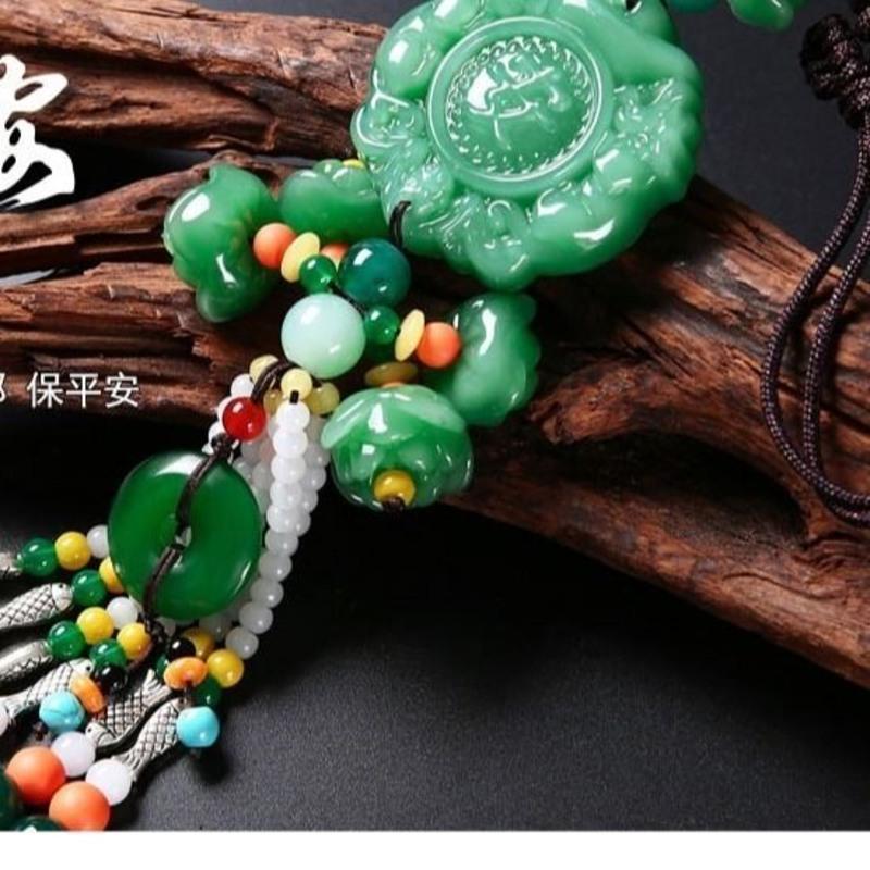汽车挂件饰品车内吊饰吊坠挂饰摆件潮男士女士高档后视镜保平安符 出入平安 平安扣款 +档位珠