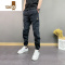 YANXU新款潮牌男士百搭水洗百搭宽松束脚裤韩版宽松痞帅牛仔长裤