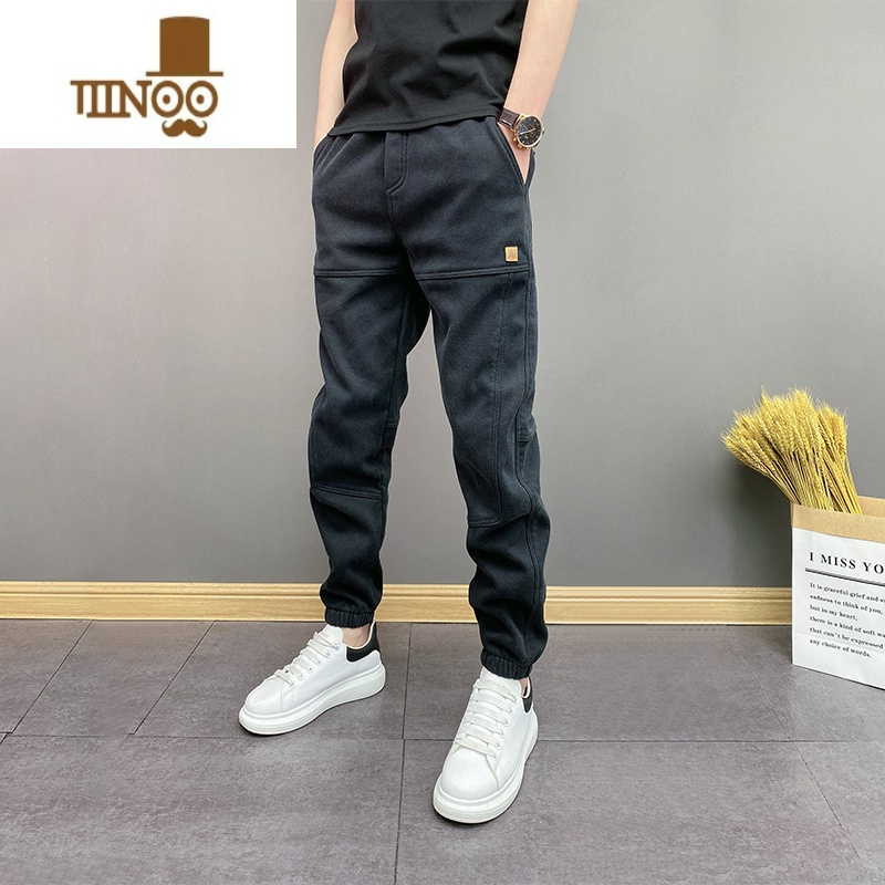 YANXU新款潮牌男士百搭水洗百搭宽松束脚裤韩版宽松痞帅牛仔长裤