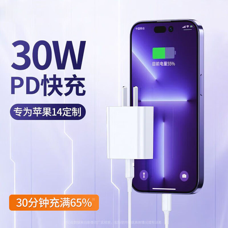 斯泰克 适用于苹果充电器头快充PD30w 兼容快充套装充电线 手机平板充电 P023高清大图