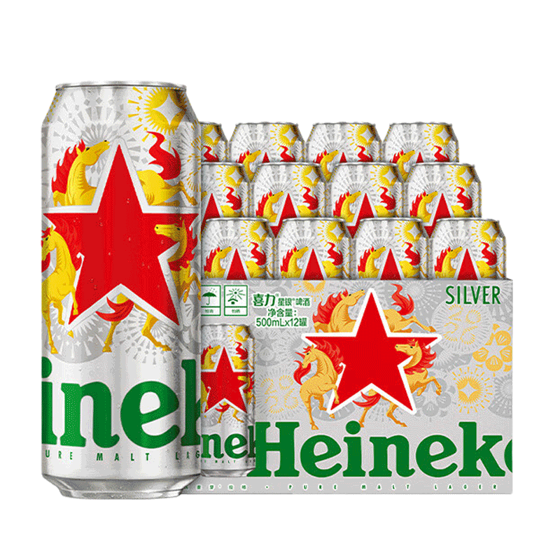 喜力Heineken 星银啤酒500ml*12听 新年限定高清大图