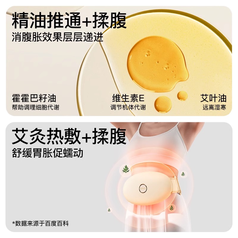 PGG揉腹仪砭石艾灸腹部按摩器揉肚子神器促进肠蠕动便秘腹胀减肥高清大图
