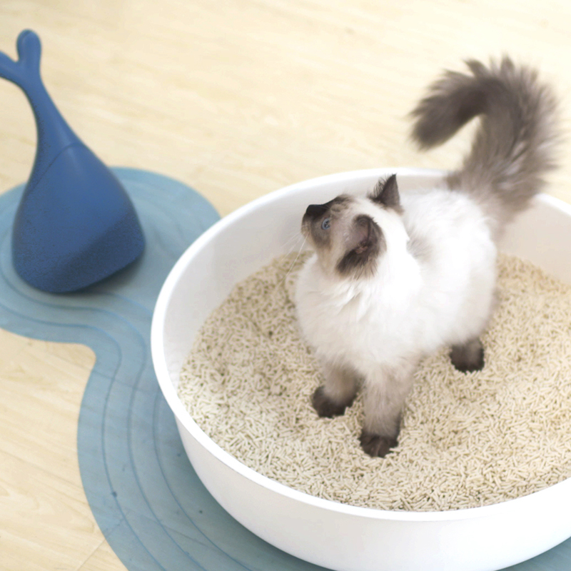 好命天生 猫砂盆 (白色)鲸鱼猫砂盆全封闭 大号猫砂盆猫厕所防外溅隔臭猫咪用品猫窝