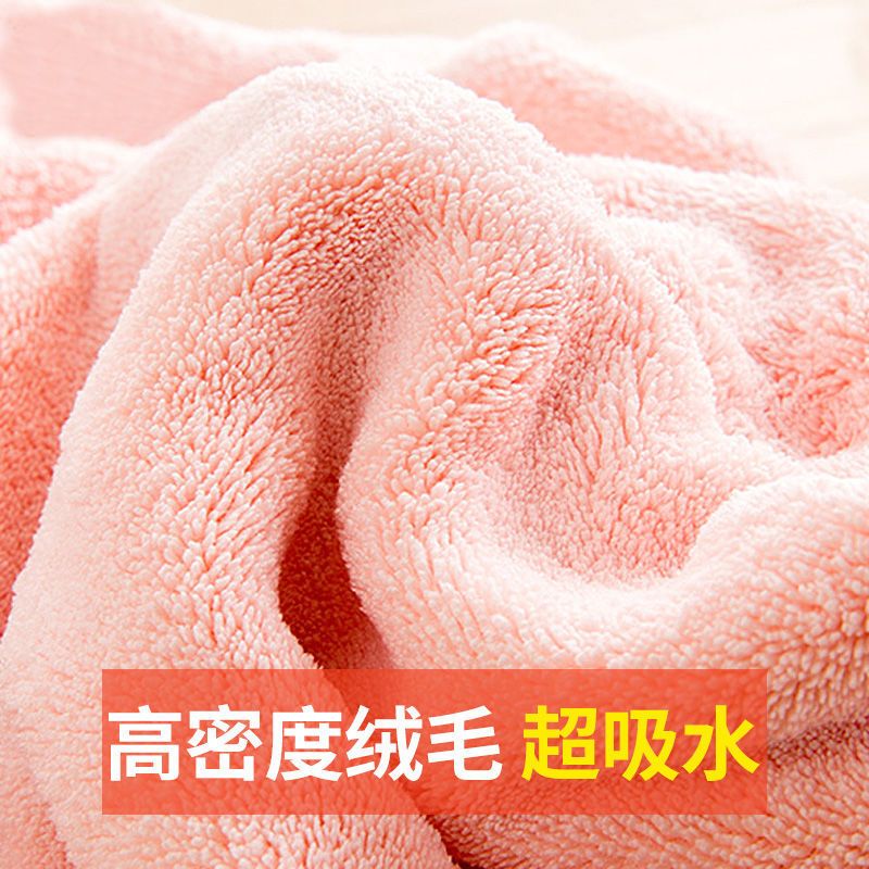 包头发毛巾女吸水速干洗浴帽擦头发干发巾学生长发新款干发帽|浅杏色+豆绿色(2条) 加厚单层