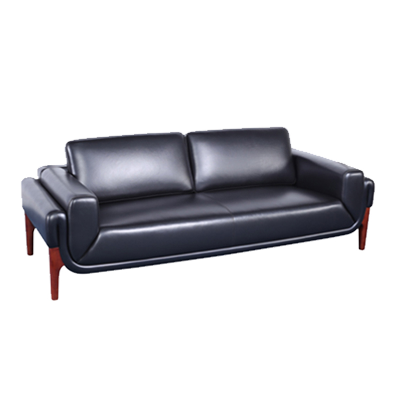 匡大 酒店沙发办公沙发 皮艺沙发 办公室接待沙发牛皮 三人位 KDT281高清大图