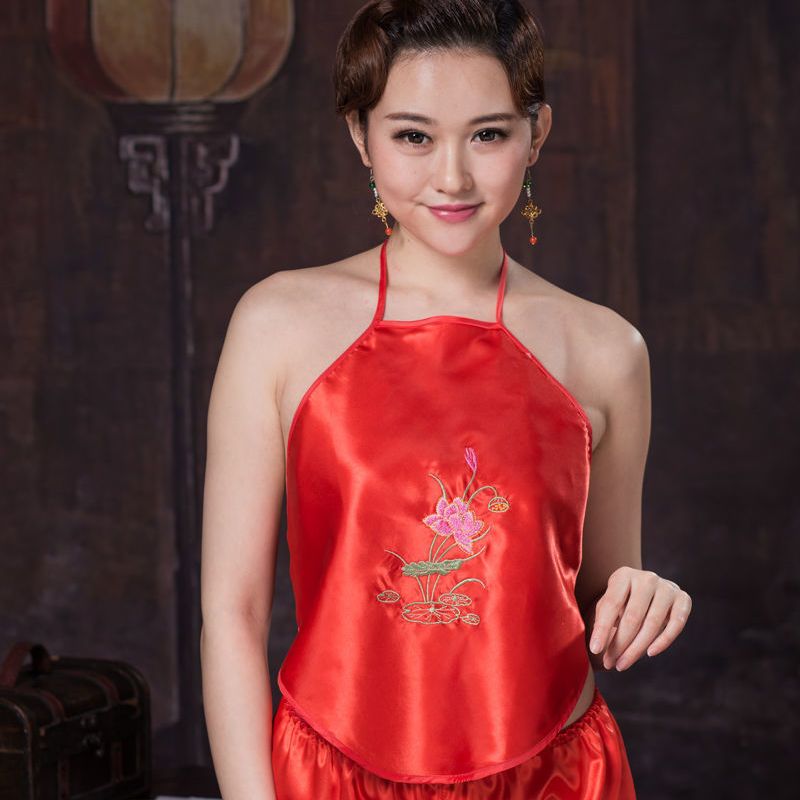 红色单件肚兜肚兜女成人外穿学生少女成年大码情趣护肚宫廷内衣结婚