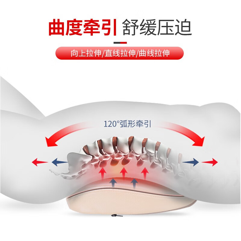 上亨 SHZH-011 腰部按摩器 肩颈背部腰椎按摩靠垫家用 多功能按摩枕头揉捏热敷艾灸理疗电动仪器 金棕色高清大图