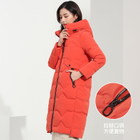 千仞岗女士冬季羽绒服休闲中长款时尚简约连帽加厚保暖冬装外套