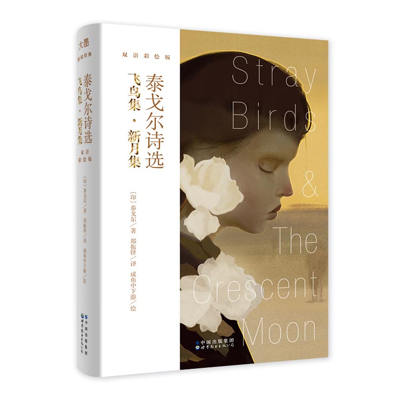 单本全册 [正版]泰戈尔诗选 新月集飞鸟集 咸鱼中下游绘双语彩绘版 英语英文诗歌 文学诗集外国诗歌名著英美文学 泰戈尔高清大图