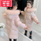 可莉允2022冬季新款加厚保暖女童装羽绒棉服亮面免洗中长款棉衣上衣外套