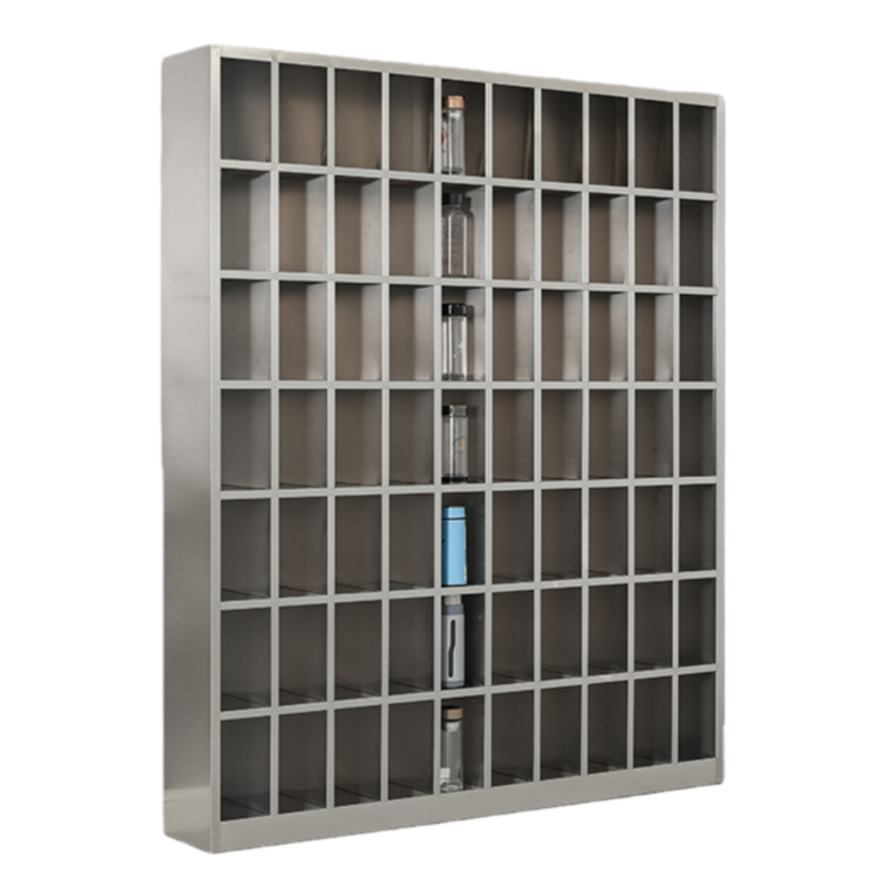 智叶舟不锈钢水杯柜70格150*25*180cm台高清大图