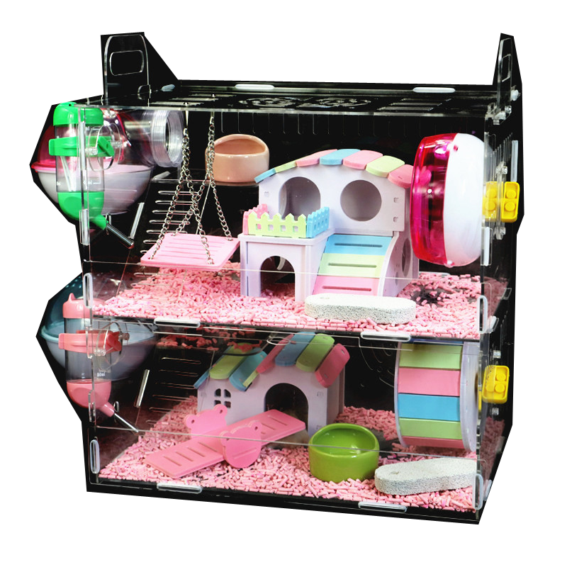 亚克力仓鼠笼子双层别墅超大透明仓鼠宝宝用品玩具金丝熊套餐高清大图