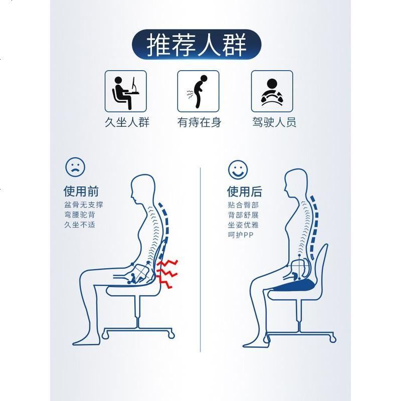 办公室坐垫电脑椅垫孕妇坐垫记忆棉办公椅透气屁股垫椅子座垫