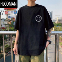 HLCOMAN加肥加大码男装t恤夏季港风ins男士衣服短袖体恤潮流胖子宽松上衣