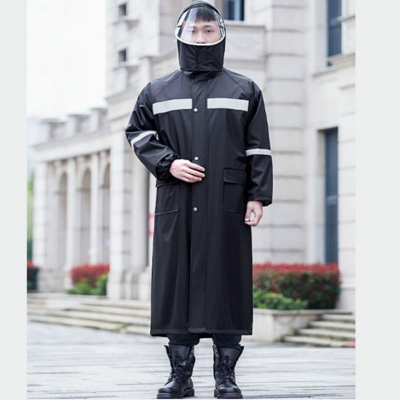 雨衣长款全身防暴雨男成人单件连体拉链款加长一体式防水雨披黑色单层