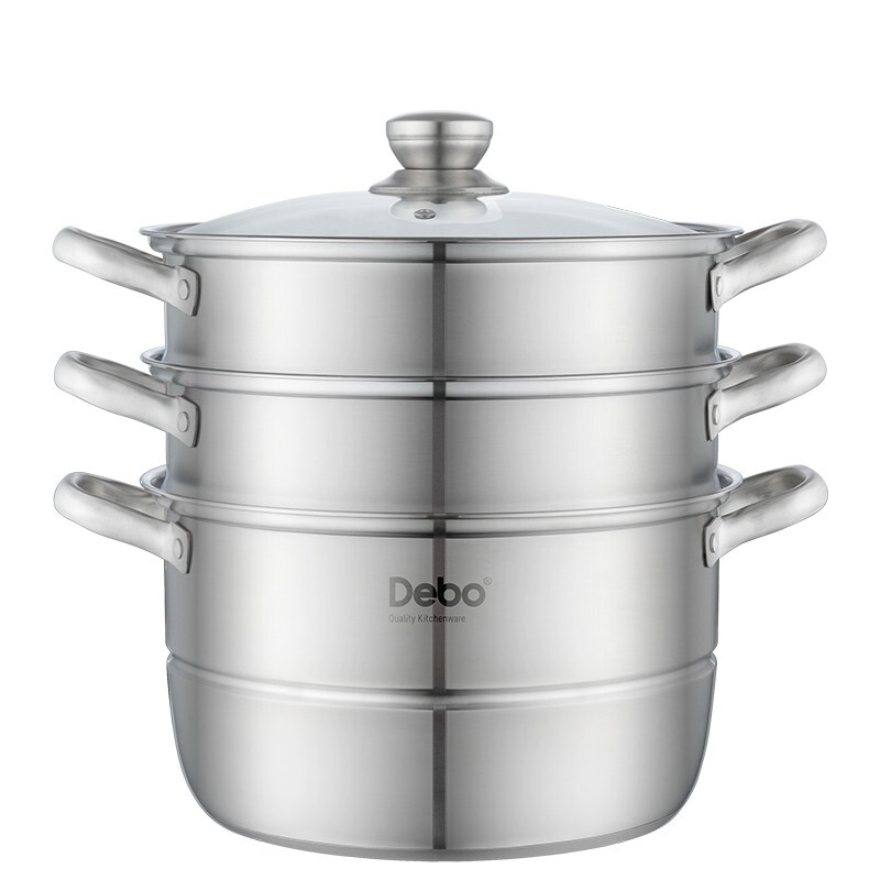 德铂(Debo)沃斯堡蒸锅304不锈钢汤蒸两用锅燃气电磁炉通用DEP-775