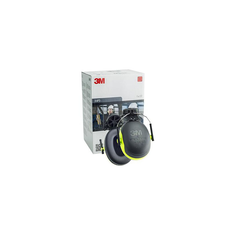3M X4P3安全帽式听力防护耳罩黑绿款