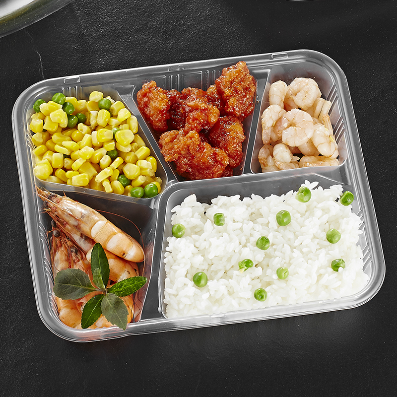 美威能 一次性饭盒五格 100套 14856/箱