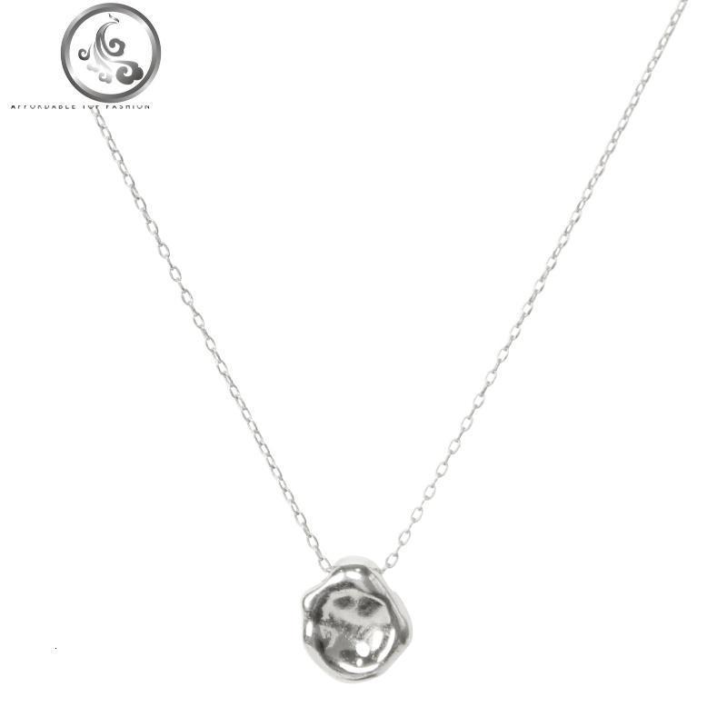 Ell实心纯银吊坠项链男女潮ins网红嘻哈装饰锁骨链简约情侣气质_279 优雅银