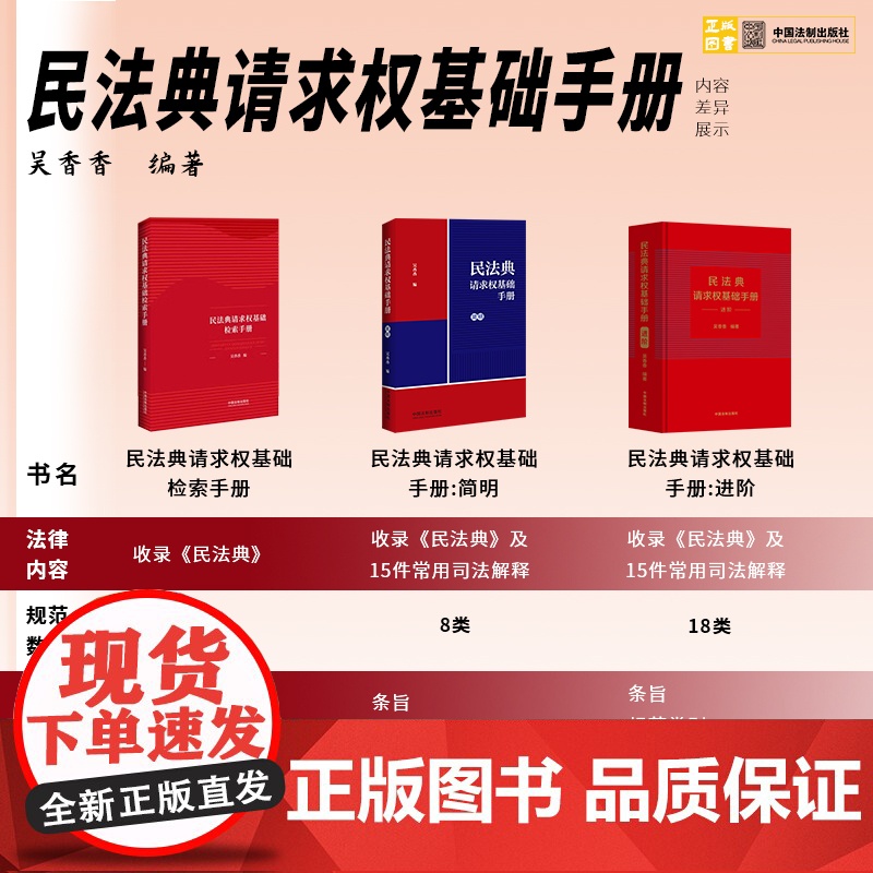 3册套装 2023新 民法典请求权基础检索手册+简明+进阶+ 吴香香 编著 收录民法典常用司法解释 对比条文 九民纪要高清大图