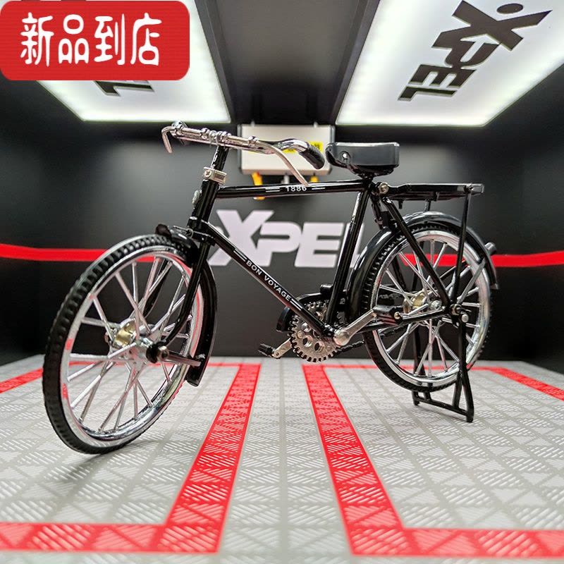 真智力仿真合金复古老式自行车模型二八大杠送父亲儿童玩具收藏图片