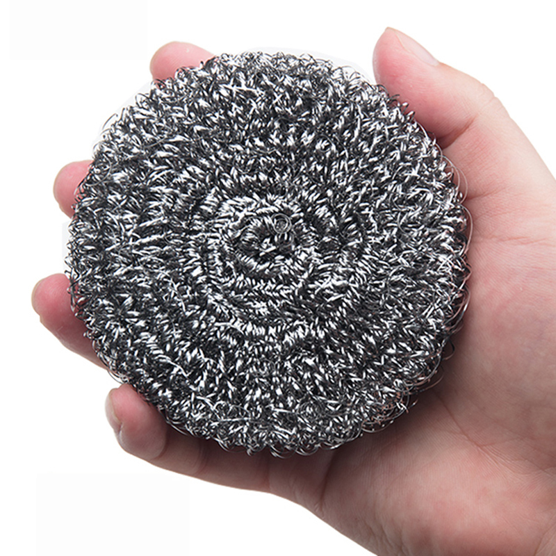 不锈钢钢丝球大号洗碗擦家用厨房清洁洗锅刷清洁球1个长柄1个短柄不含