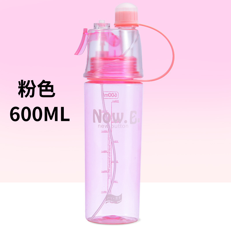 家柏饰(CORATED)O2COOL喷雾水杯夏季户外保冷运动健身随手杯儿童便携学生水壶 黑色600ml高清大图