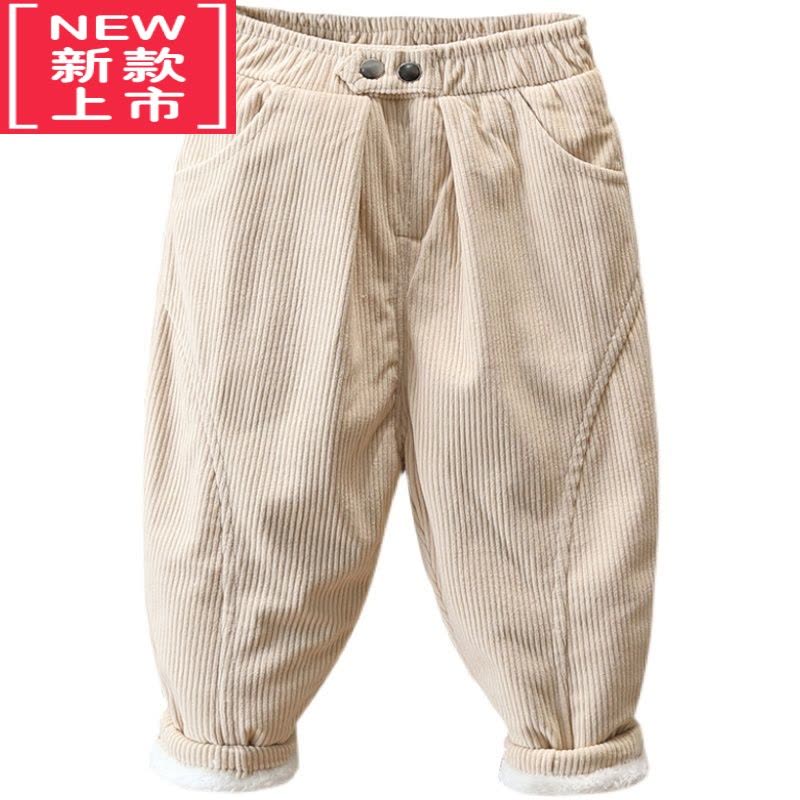 可莉允男童棉裤冬季加绒裤子儿童加厚灯芯绒裤冬装2022新款中小童保暖保暖裤图片