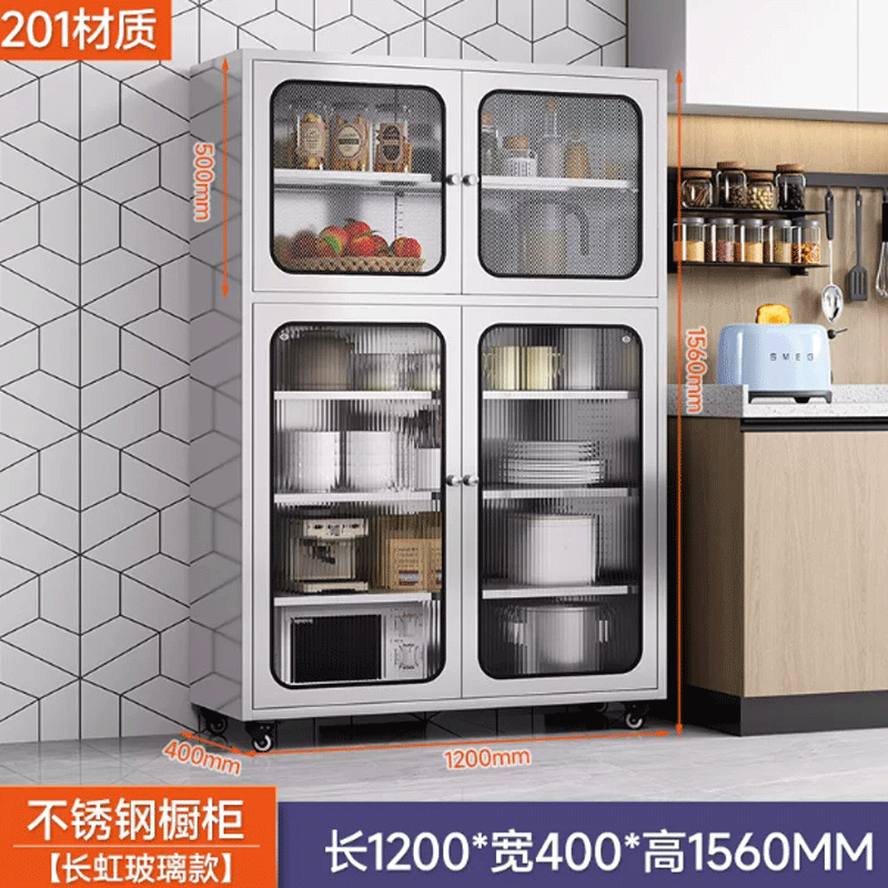 伽隽 不锈钢柜 201(1200宽长虹玻璃款) 个高清大图