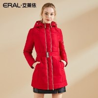 ERAL/艾莱依冬装修身中长款双拉链羽绒服女中长款-6061D