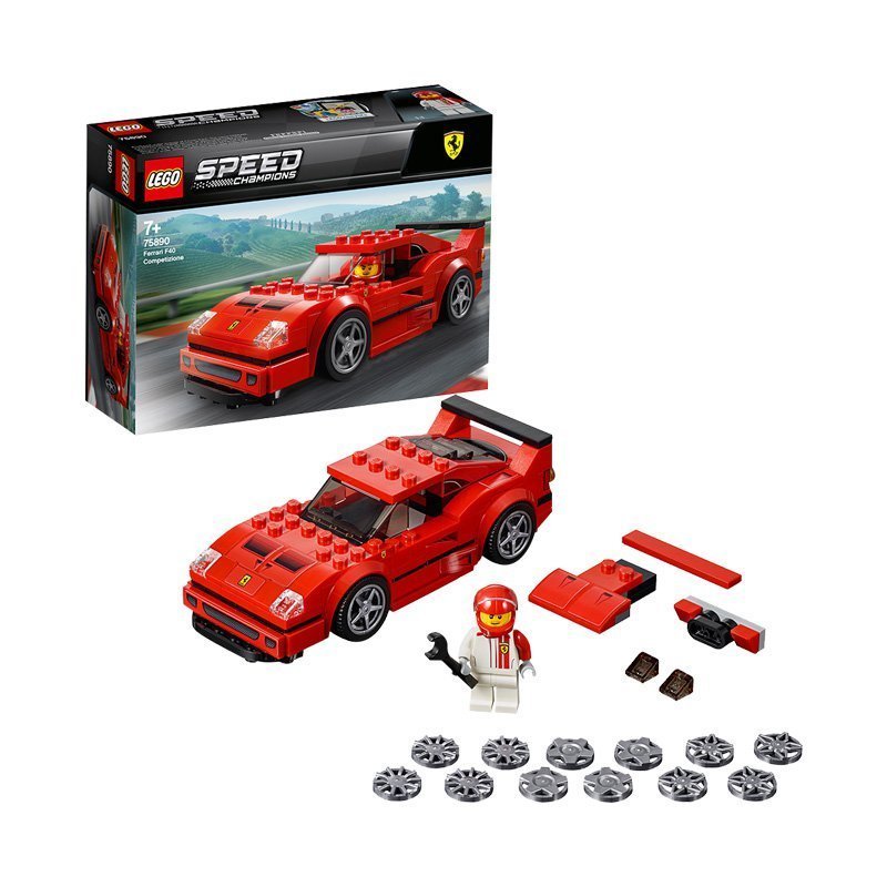 LEGO乐高超级赛车系列75890法拉利F40198颗粒7岁以上玩具