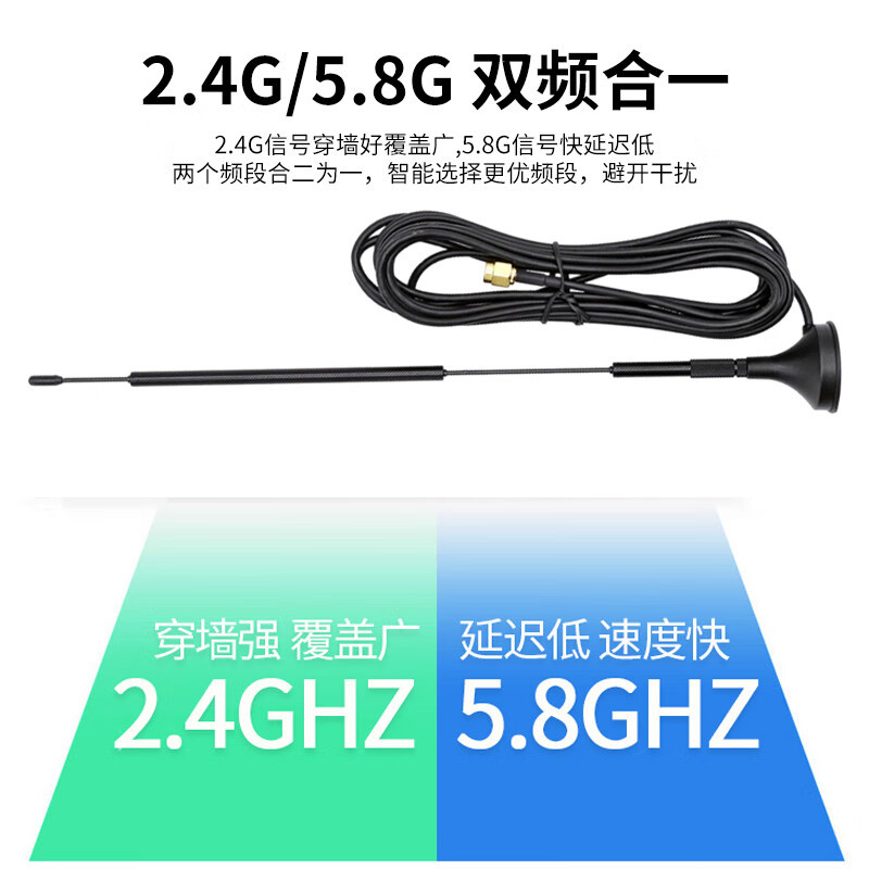 3M 8DB(26cm总高)双频蓝牙/wifi,5米,SMA内螺内针高清大图