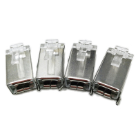 中云智创 RJ458P8C04 超五类水晶头屏蔽3U镀金 带线架 RJ45-8P8C 100只/件 (单位:件)