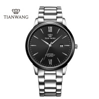 天王表(TIANWANG)手表 沧海系列男表商务休闲钢带石英表 陶瓷表圈男士腕表GS3957
