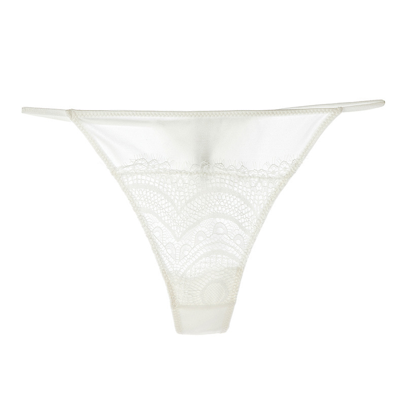 ideamini深情咪兔丁字裤女性透明蕾丝无感超薄冰丝一根线t三角裤内裤
